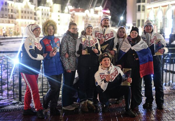 Российские призеры чемпионата мира по санному спорту в Сочи Российские призеры чемпионата мира по санному спорту в Сочи