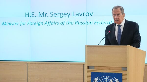 Министр иностранных дел РФ Сергей Лавров выступает на Конференции по разоружению 2020 Министр иностранных дел РФ Сергей Лавров выступает на Конференции по разоружению 2020
