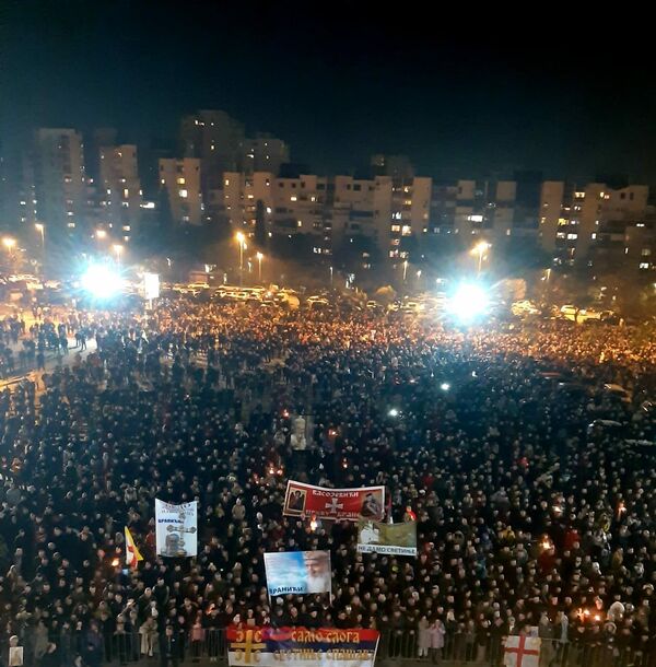 Акция протеста верующих в Подгорице Акция протеста верующих в Подгорице