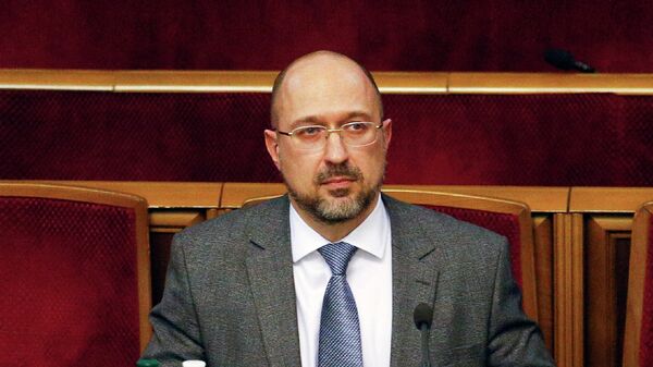 Премьер-министр Украины Денис Шмыгаль на внеочередном заседании Верховной рады Украины в Киеве Премьер-министр Украины Денис Шмыгаль на внеочередном заседании Верховной рады Украины в Киеве