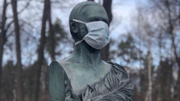 Памятник князю Петру Андреевичу Вяземскому в медицинской маске Памятник князю Петру Андреевичу Вяземскому в медицинской маске