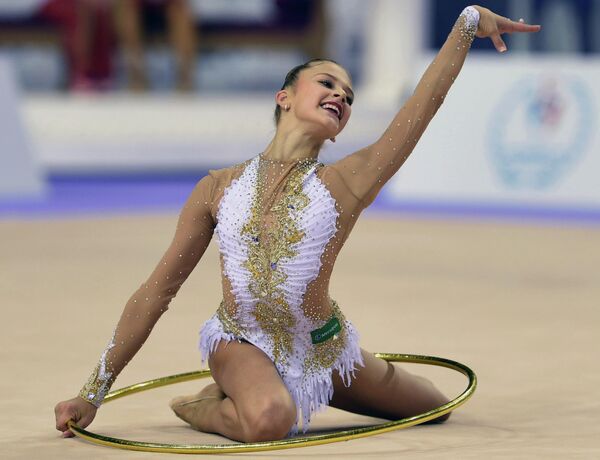Александра Солдатова во время выступления на чемпионате мира в Измире. 2014 год. Александра Солдатова во время выступления на чемпионате мира в Измире. 2014 год.