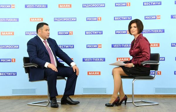 Губернатор Тверской области Игорь Руденя выступает в прямом эфире на телеканале Россия 24 Тверь Губернатор Тверской области Игорь Руденя выступает в прямом эфире на телеканале Россия 24 Тверь