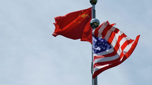 Флаги США и Китая Флаги США и Китая