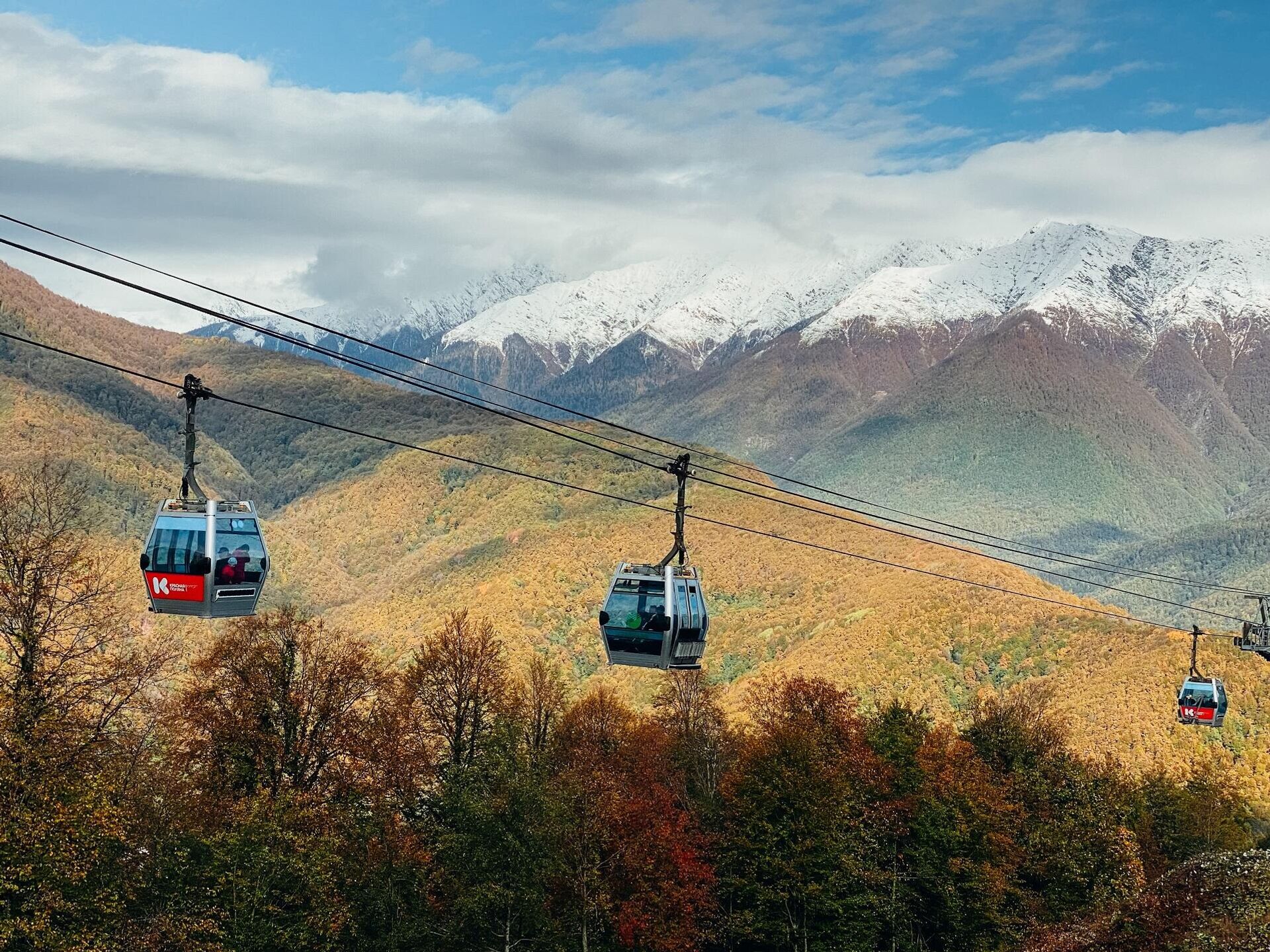 Канатная дорога на курорте Красная Поляна Канатная дорога на курорте Красная Поляна - РИА Новости, 1920, 06.11.2020