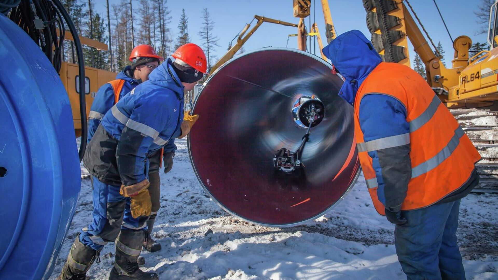 Строительство газопровода Сила Сибири Строительство газопровода Сила Сибири - РИА Новости, 1920, 07.01.2021