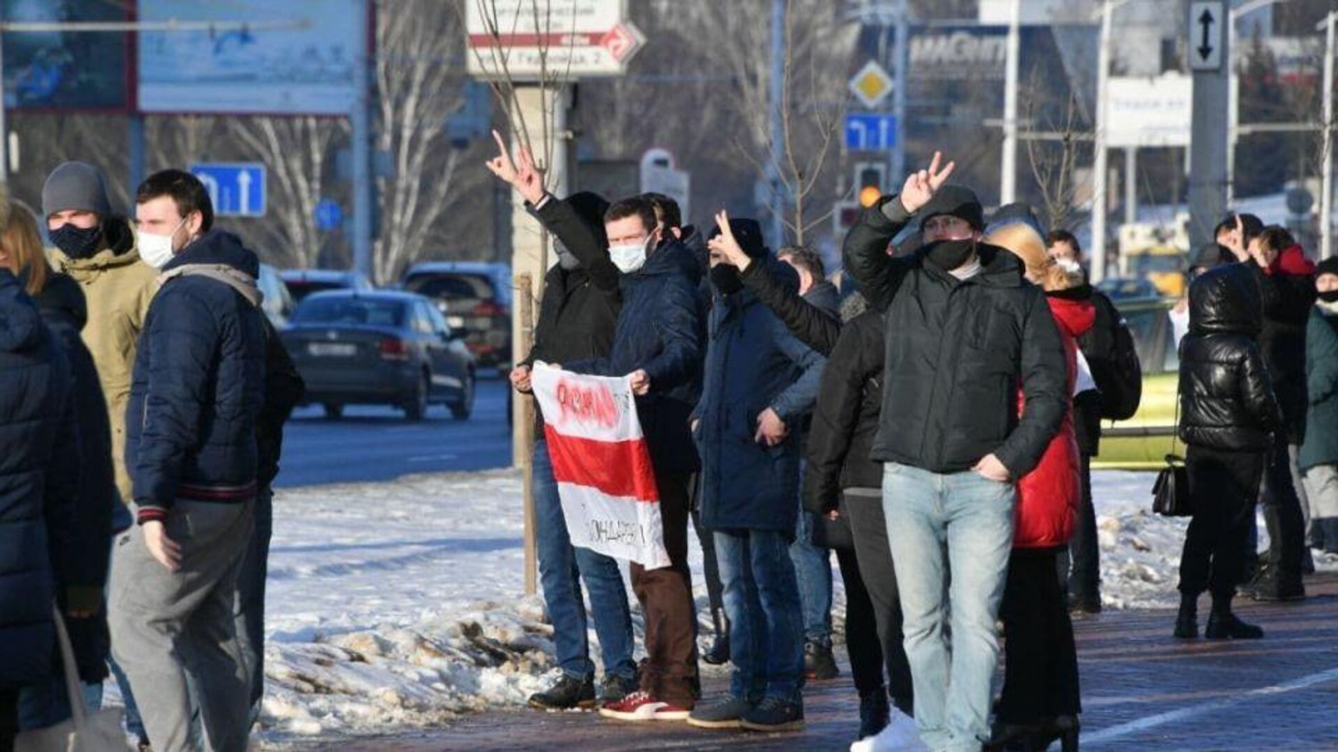 Акция протеста в Минске Акция протеста в Минске - РИА Новости, 1920, 06.02.2021