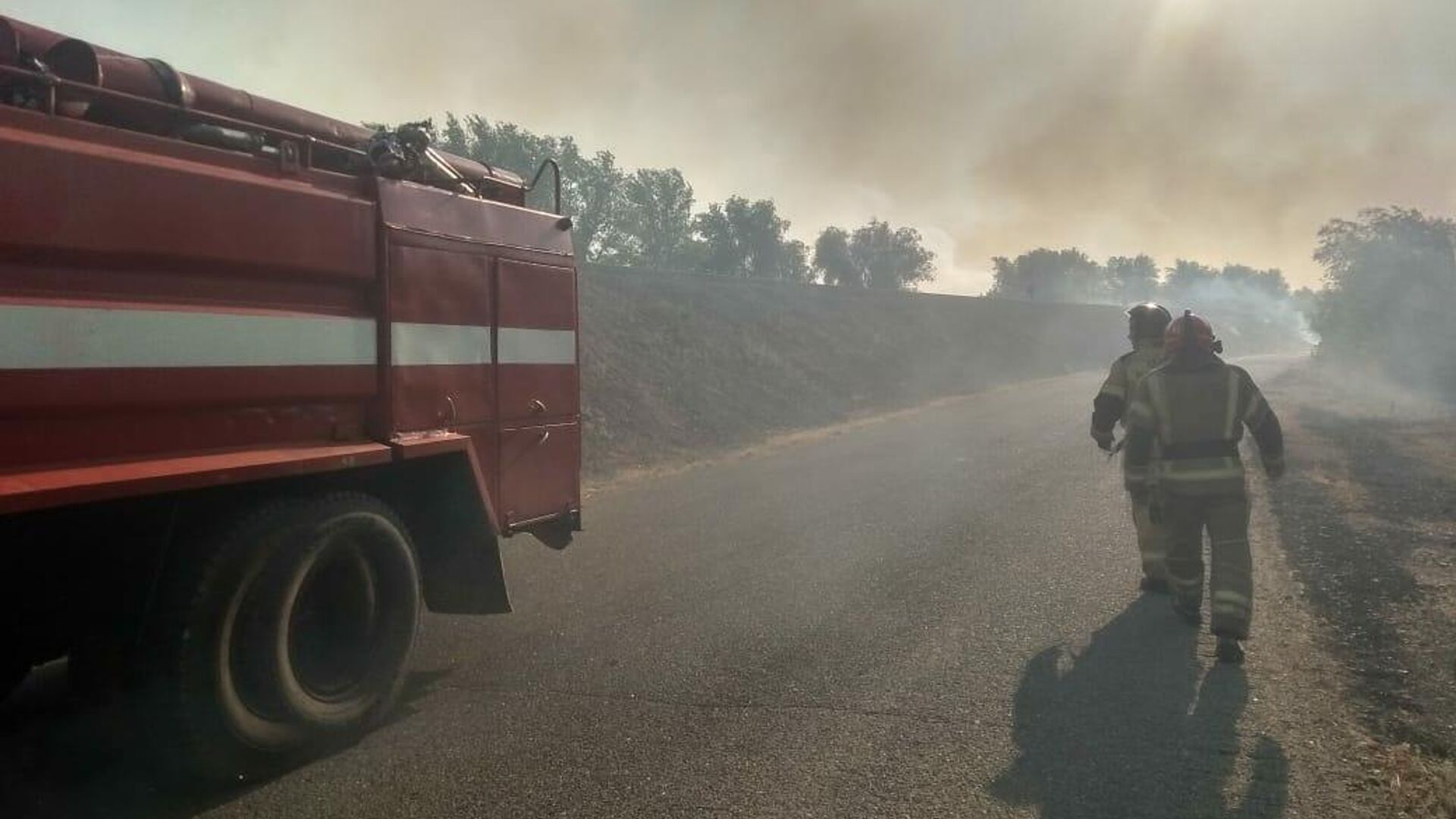 Саров заволокло дымом от лесного пожара в Мордовии