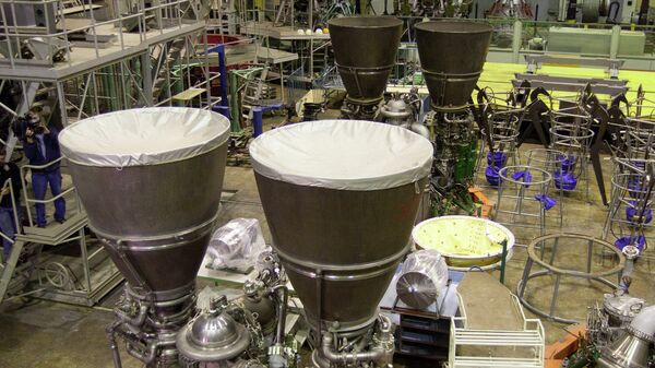 Ракетный двигатель РД-180 на НПО Энергомаш. Архивное фото Ракетный двигатель РД-180 на НПО Энергомаш. Архивное фото