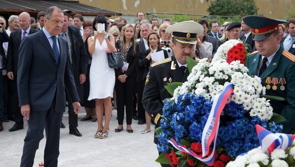 Глава МИД РФ Сергей Лавров на церемонии открытия музея-мемориала на территории бывшего фашистского лагеря в городе Марибор Глава МИД РФ Сергей Лавров на церемонии открытия музея-мемориала на территории бывшего фашистского лагеря в городе Марибор