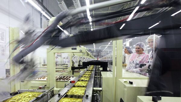 Шоколадная фабрика Kraft Foods. Архивное фото Шоколадная фабрика Kraft Foods. Архивное фото