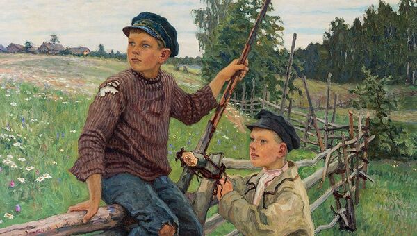 Николай Богданов-Бельский, Деревенские мальчики 1920 Николай Богданов-Бельский, Деревенские мальчики 1920