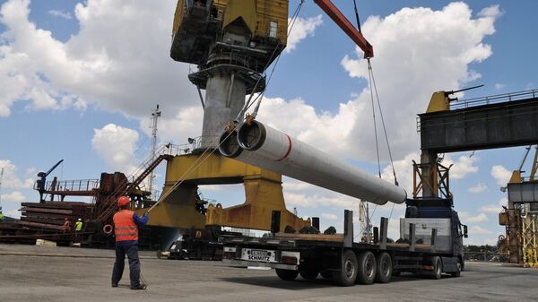 Разгрузка труб для Морского газопровода Южный поток Разгрузка труб для Морского газопровода Южный поток