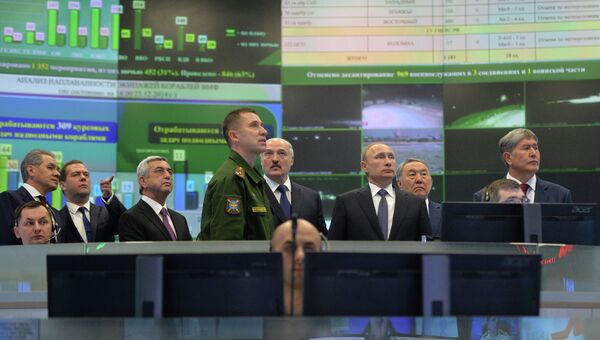 Главы государств–членов ОДКБ в Национальном центре управления обороной РФ Главы государств–членов ОДКБ в Национальном центре управления обороной РФ