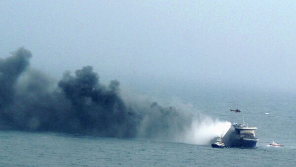 Паром Norman Atlantic горит в водах Греции Паром Norman Atlantic горит в водах Греции