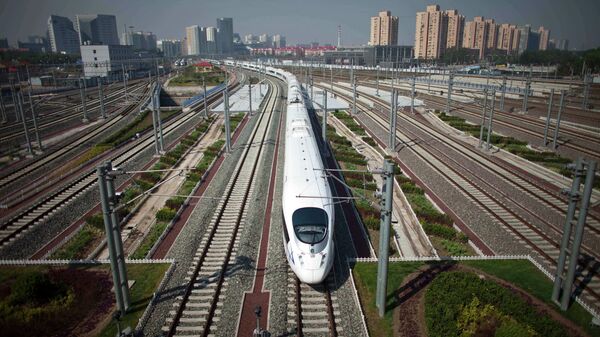 Скоростной поезд в Пекине Скоростной поезд в Пекине
