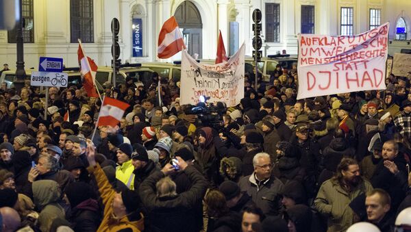 Акция Pegida в Вене Акция Pegida в Вене
