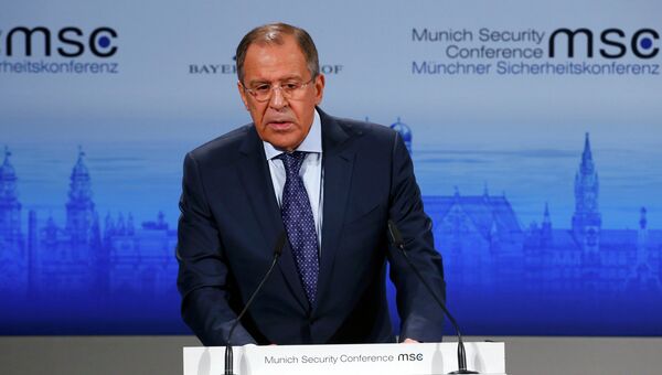 Глава МИД России Сергей Лавров на Мюнхенской конференции 7 февраля 2015 года Глава МИД России Сергей Лавров на Мюнхенской конференции 7 февраля 2015 года