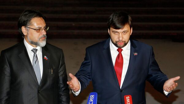 Представители ДНР и ЛНР Денис Пушилин и Владислав Дейнего, архивное фото Представители ДНР и ЛНР Денис Пушилин и Владислав Дейнего, архивное фото