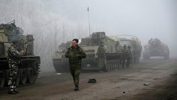 Украинские силовики в районе Дебальцево, 15 февраля 2015 Украинские силовики в районе Дебальцево, 15 февраля 2015