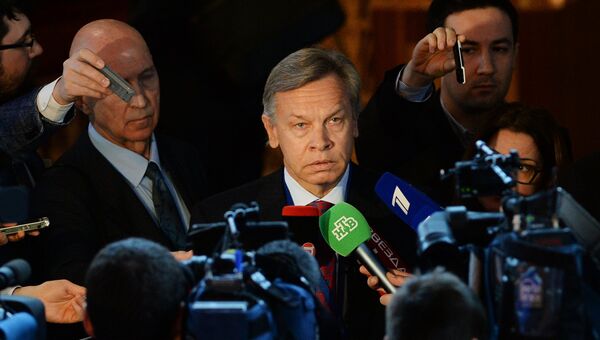 Председатель комитета Государственной Думы РФ по международным делам Алексей Пушков. Архивное фото Председатель комитета Государственной Думы РФ по международным делам Алексей Пушков. Архивное фото