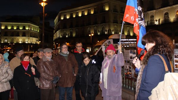 Мадридская акция, посвященная годовщине смены власти на Украине Мадридская акция, посвященная годовщине смены власти на Украине