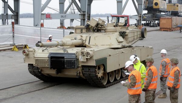 Танк армии США Abrams в Прибалтике Танк армии США Abrams в Прибалтике