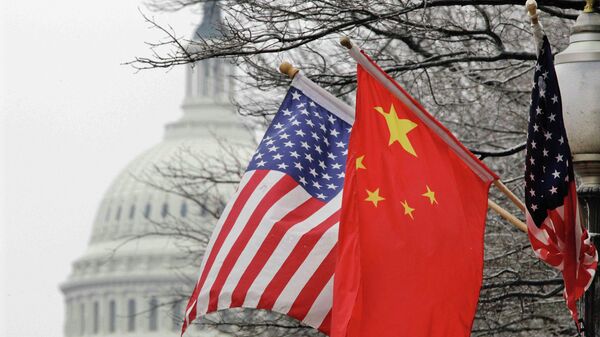 Флаги США и Китая Флаги США и Китая