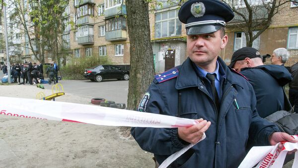 На месте убийства журналиста Олеся Бузину в Киеве На месте убийства журналиста Олеся Бузину в Киеве