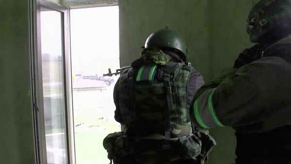 Дагестанская полиция во время спецоперации. Архивное фото Дагестанская полиция во время спецоперации. Архивное фото
