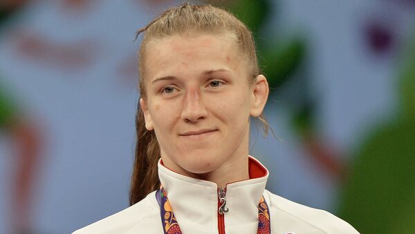 Валентина Исламова-Брик (Россия), завоевавшая бронзовую медаль в вольной борьбе на Играх в Баку Валентина Исламова-Брик (Россия), завоевавшая бронзовую медаль в вольной борьбе на Играх в Баку