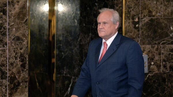 Спецпредставитель ОБСЕ по Украине Мартин Сайдик после окончания заседания трехсторонней контактной группы по Украине в Минске. Архивное фото Спецпредставитель ОБСЕ по Украине Мартин Сайдик после окончания заседания трехсторонней контактной группы по Украине в Минске. Архивное фото