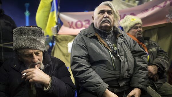 Участники акции сторонников евроинтеграции Украины в Киеве. Архивное фото Участники акции сторонников евроинтеграции Украины в Киеве. Архивное фото