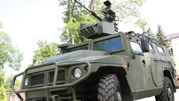 Боевой модуль Арбалет-ДМ, установленный на бронированном автомобиле Тигр. Архивное фото Боевой модуль Арбалет-ДМ, установленный на бронированном автомобиле Тигр. Архивное фото