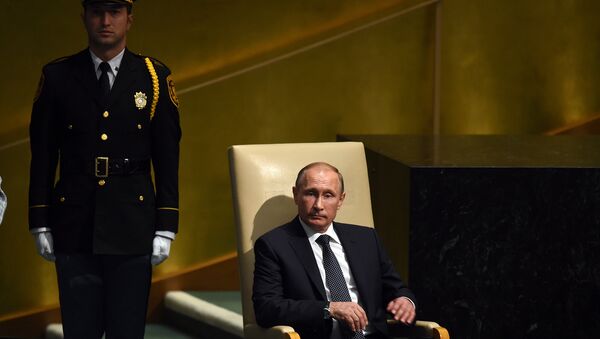 Президент РФ В.Путин на 70-й сессии Генеральной Ассамблеи ООН, архивное фото Президент РФ В.Путин на 70-й сессии Генеральной Ассамблеи ООН, архивное фото