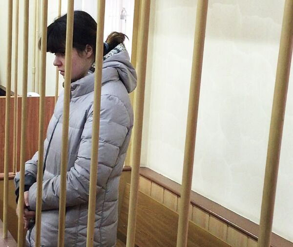 Студентка МГУ Варвара Караулова в зале заседаний Лефортовского суда Москвы Студентка МГУ Варвара Караулова в зале заседаний Лефортовского суда Москвы