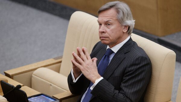 Председатель комитета Государственной Думы РФ по международным делам Алексей Пушков. Архивное фото Председатель комитета Государственной Думы РФ по международным делам Алексей Пушков. Архивное фото