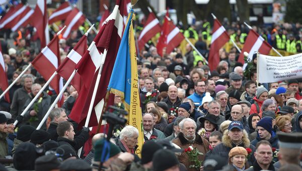 Шествие легионеров СС и их сторонников в Риге, Латвия. 16 марта 2016 Шествие легионеров СС и их сторонников в Риге, Латвия. 16 марта 2016