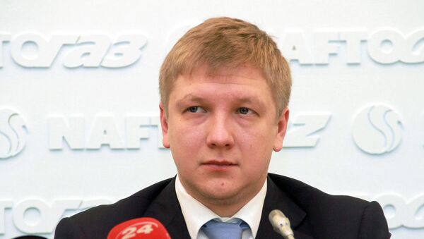 Глава компании Нафтогаз Украина Андрей Коболев во время пресс-конференции в Киеве. Архивное фото Глава компании Нафтогаз Украина Андрей Коболев во время пресс-конференции в Киеве. Архивное фото