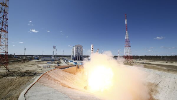 Старт ракеты-носителя Союз-2.1а. Архивное фото Старт ракеты-носителя Союз-2.1а. Архивное фото