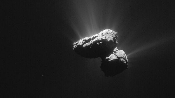 Фотография кометы 67P/Чурюмова — Герасименко снятая Rosetta Фотография кометы 67P/Чурюмова — Герасименко снятая Rosetta