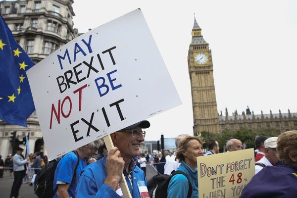 Акция протеста против результатов Brexit в Лондоне Акция протеста против результатов Brexit в Лондоне