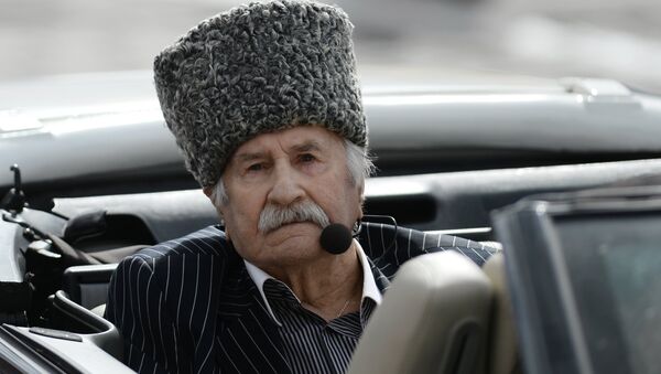 Празднование Дня города на Красной площадиАктер Владимир Зельдин в театрализованном представлении на Красной площади в Москве в честь Дня города Празднование Дня города на Красной площадиАктер Владимир Зельдин в театрализованном представлении на Красной площади в Москве в честь Дня города