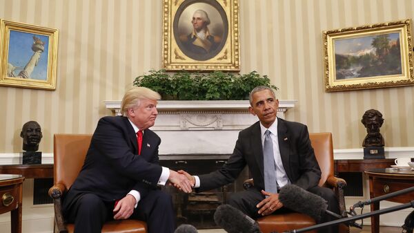 Дональд Трамп на встрече с президентом США Бараком Обамой в Белом доме Дональд Трамп на встрече с президентом США Бараком Обамой в Белом доме