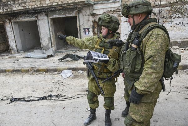 Работа инженеров Международного противоминного центра Вооруженных Сил России в освобожденном Алеппо Работа инженеров Международного противоминного центра Вооруженных Сил России в освобожденном Алеппо