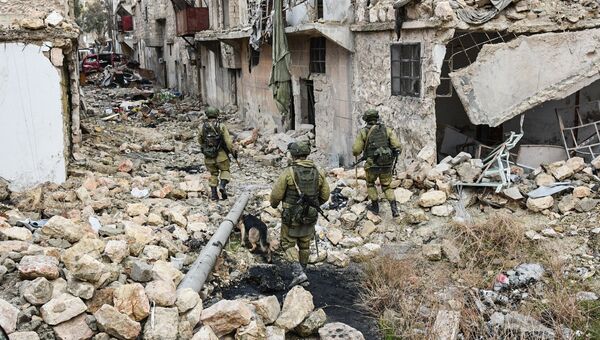 Работа инженеров Международного противоминного центра Вооруженных Сил России в освобожденном Алеппо Работа инженеров Международного противоминного центра Вооруженных Сил России в освобожденном Алеппо