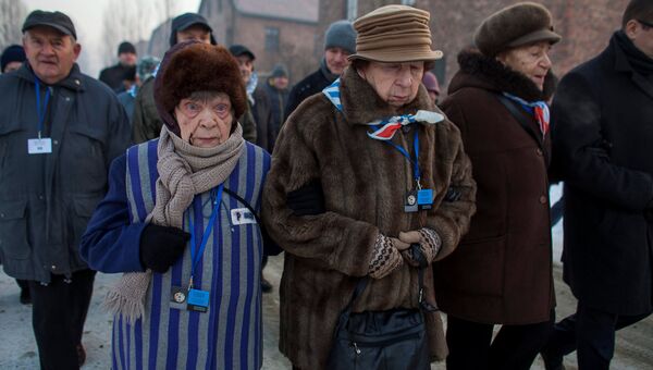 Бывшие узники концентрационного лагеря и лагеря смерти Аушвиц-Биркенау. Польша, 27 января 2017 Бывшие узники концентрационного лагеря и лагеря смерти Аушвиц-Биркенау. Польша, 27 января 2017