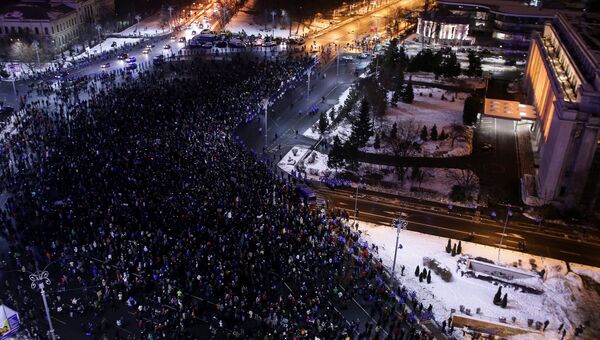 Акции протеста в Румынии. Архивное фото Акции протеста в Румынии. Архивное фото