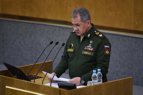 Министр обороны РФ Сергей Шойгу выступает на пленарном заседании Госдумы РФ. 22 февраля 2017 Министр обороны РФ Сергей Шойгу выступает на пленарном заседании Госдумы РФ. 22 февраля 2017