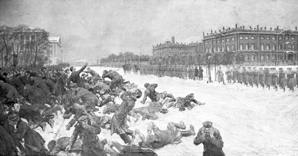 Репродукция картины И. А. Владимирова Кровавое воскресенье Репродукция картины И. А. Владимирова Кровавое воскресенье